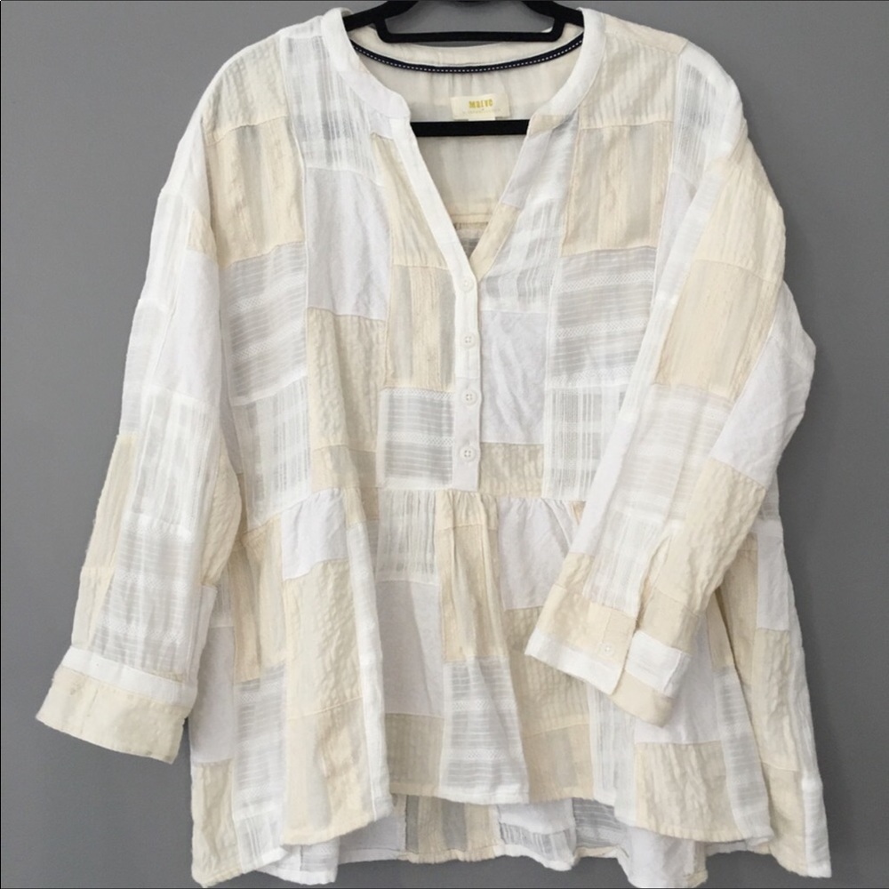 COPY - Maeve Anthropologie Zoe Patchwork Blouse Sz L/XL - Picture 4 of 6